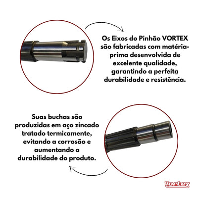 Eixo Secundário Pinhão Cg 125 Titan 125 1992 Até 2008 Vortex