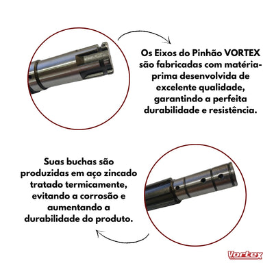 Eixo Secundario Pinhao Ybr 125 Xtz 125 Até 2007 Vortex