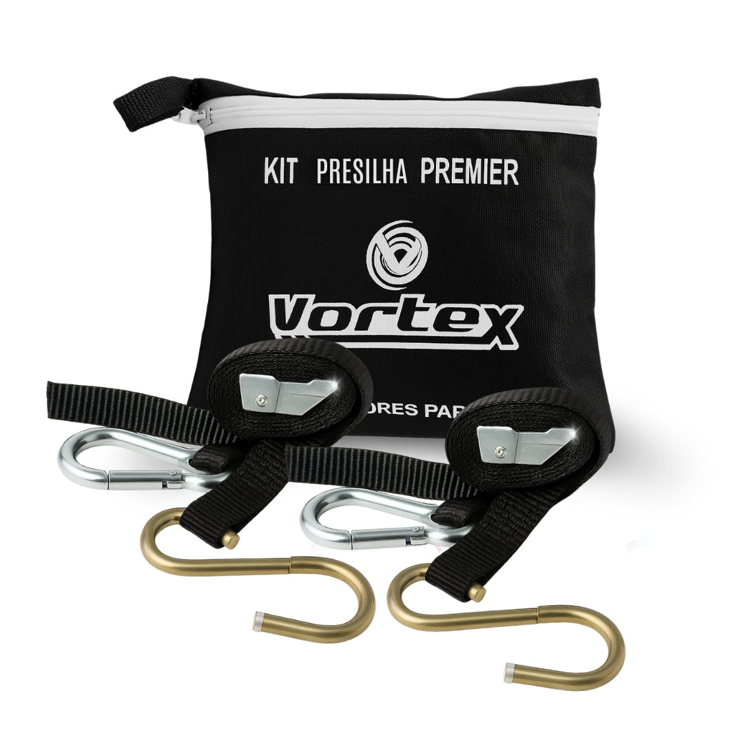 Par Cinta Esticador Presilha Gancho Mosquetão Vortex