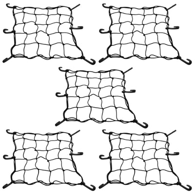 Kit 5 Rede Elástica Para Capacete E Bagageiro De Moto Preta Vortex