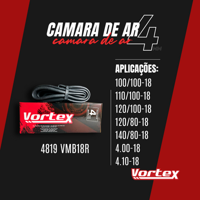 Kit Câmara de Ar 4mm Reforçada Aro 18 + Trava Pneu Traseira Vortex