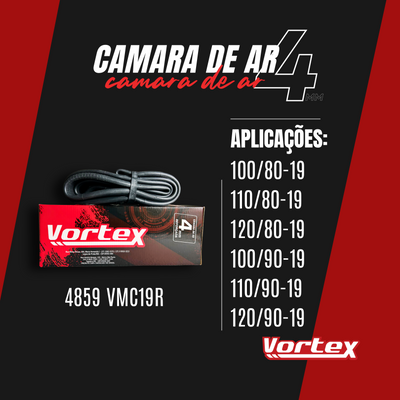 Kit Câmara de Ar 4mm Reforçada Aro 19 + Trava de Pneu Traseira Vortex