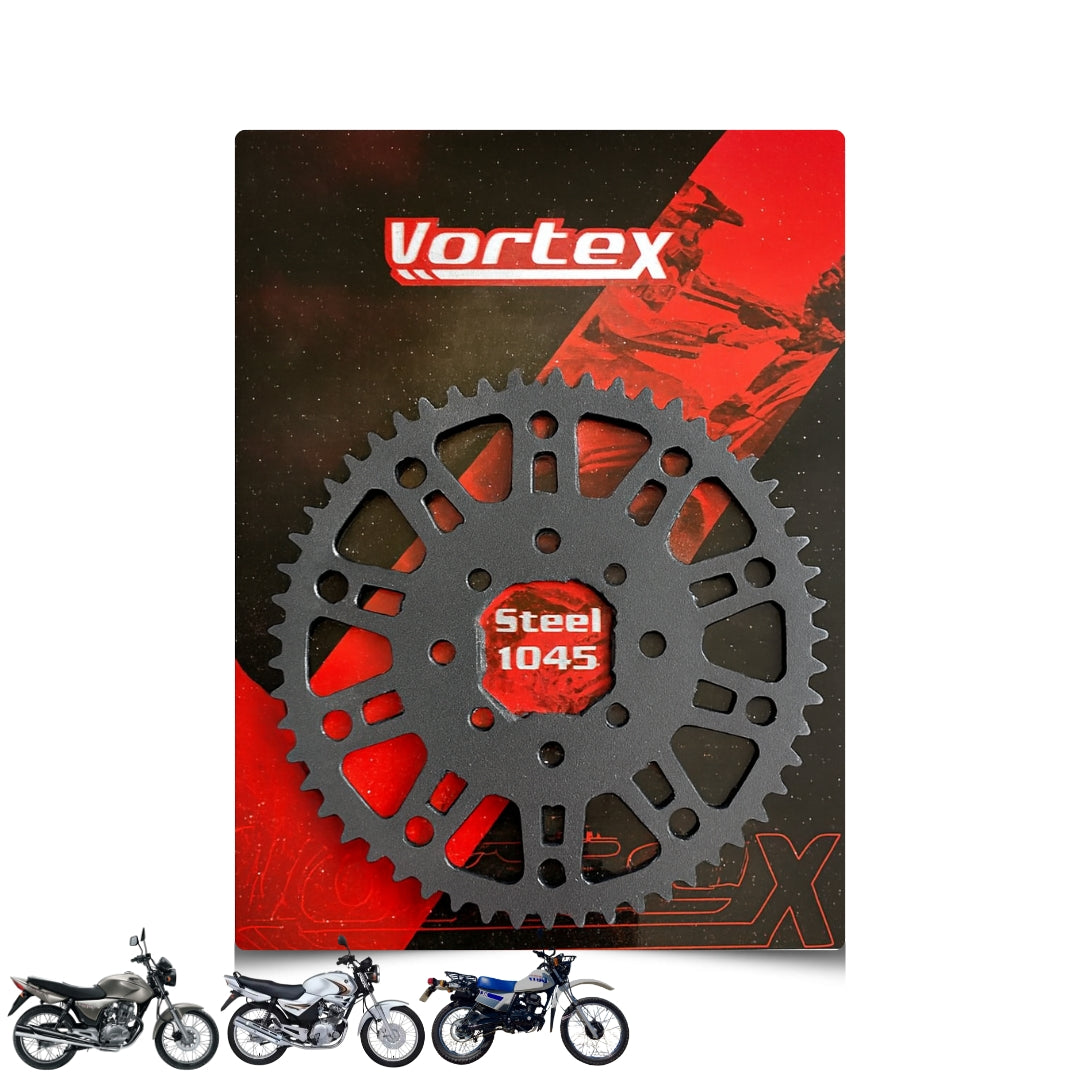 Coroa 56t Multiuso Titan 150/ybr/t.99/xls125 Aco 1045 Vortex - Preto