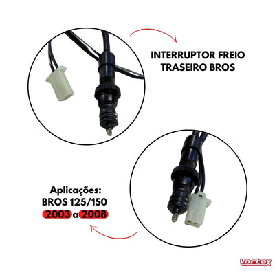 Interruptor Freio Traseiro Bros 125 150 2003 Até 2018 Vortex