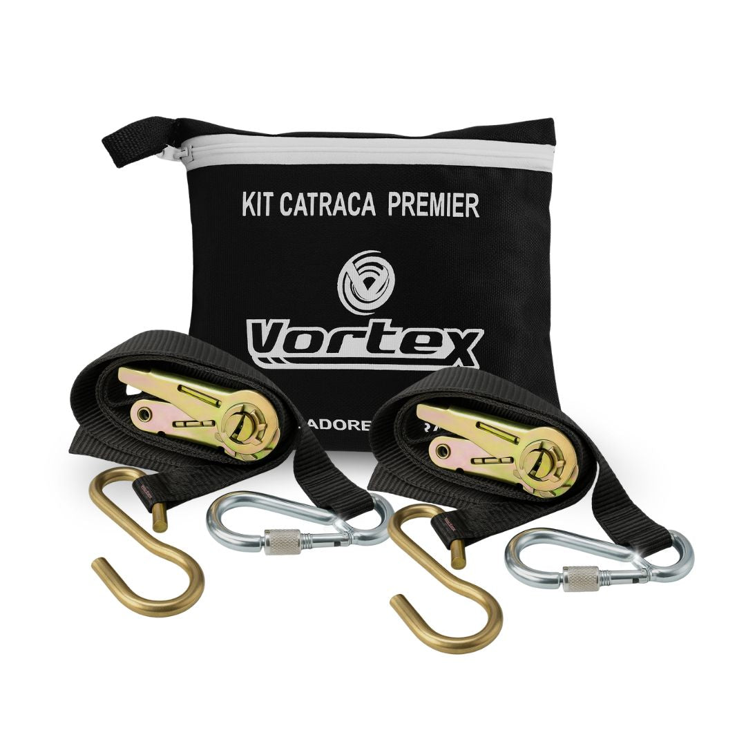 Par Cinta Extensor Esticador Catraca Gancho Mosquetão Vortex