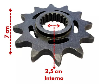 Pinhão Sherco 2022 Em Diante 2t/4t 12 Dentes Aço 1045 Vortex