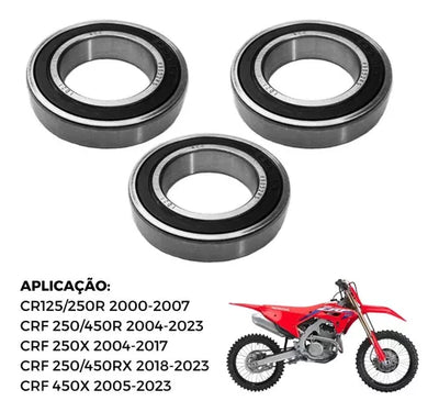 Kit 3 Rolamento 6905 2rs Roda Traseira Crf 250/450 Importada