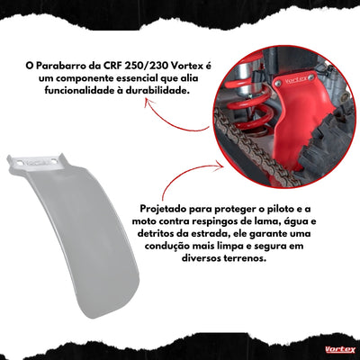 Para Barro Traseiro Moto Crf230 Crf250f Vermelho Vortex
