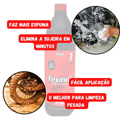 Shampoo Texmol 1 Litro Concentrado Moto Trilha/motocross Off-road