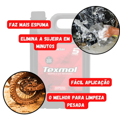 Shampoo Texmol 5 Litros Concentrado Moto Trilha/motocross Off-road